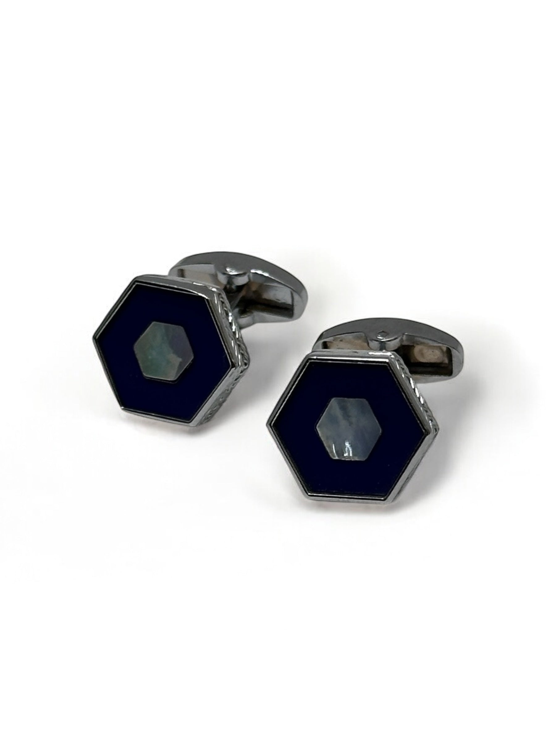 Hexagon Blue Cufflinks
