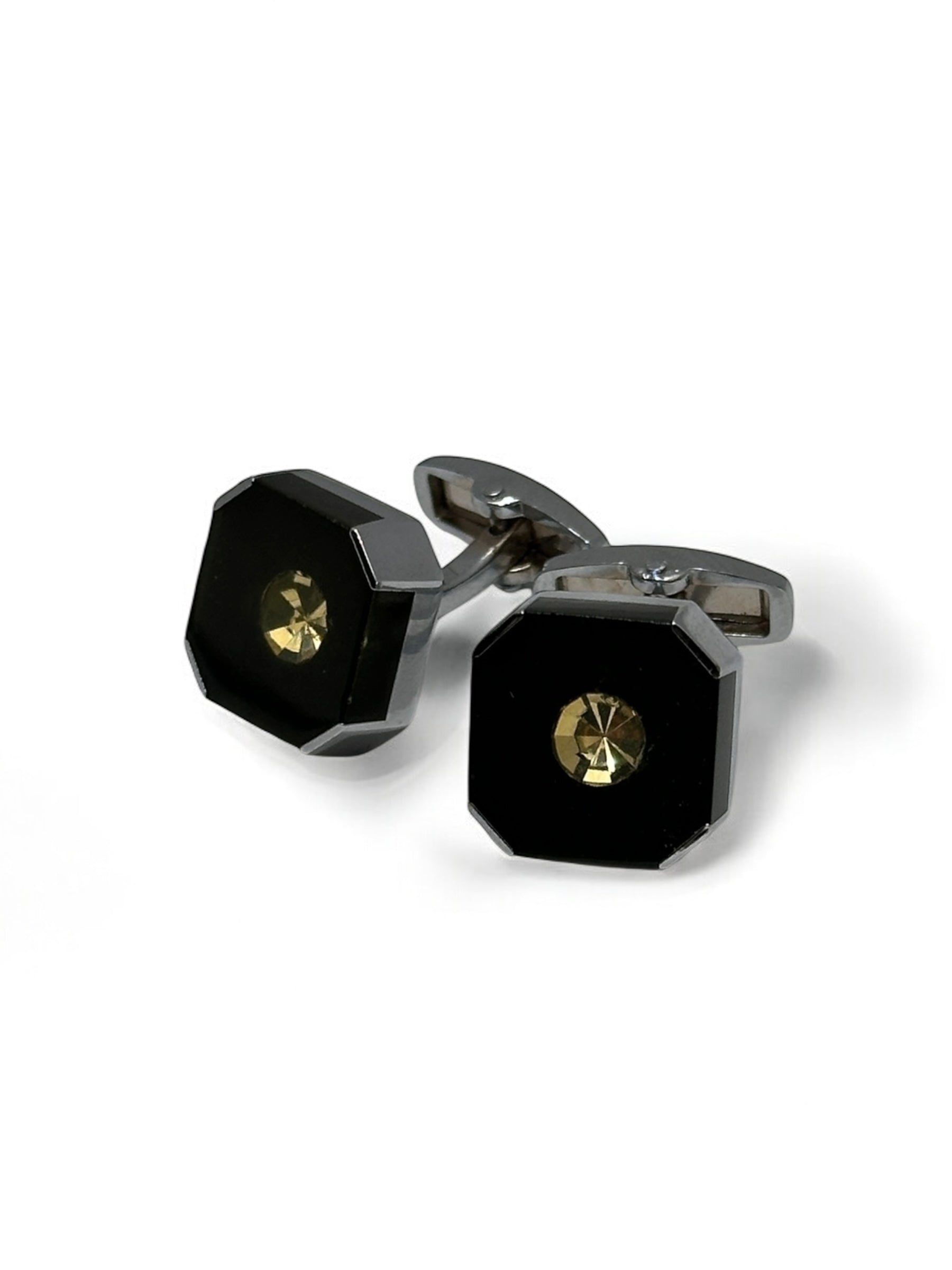 Black & Gold Crystal Elegance Cufflinks