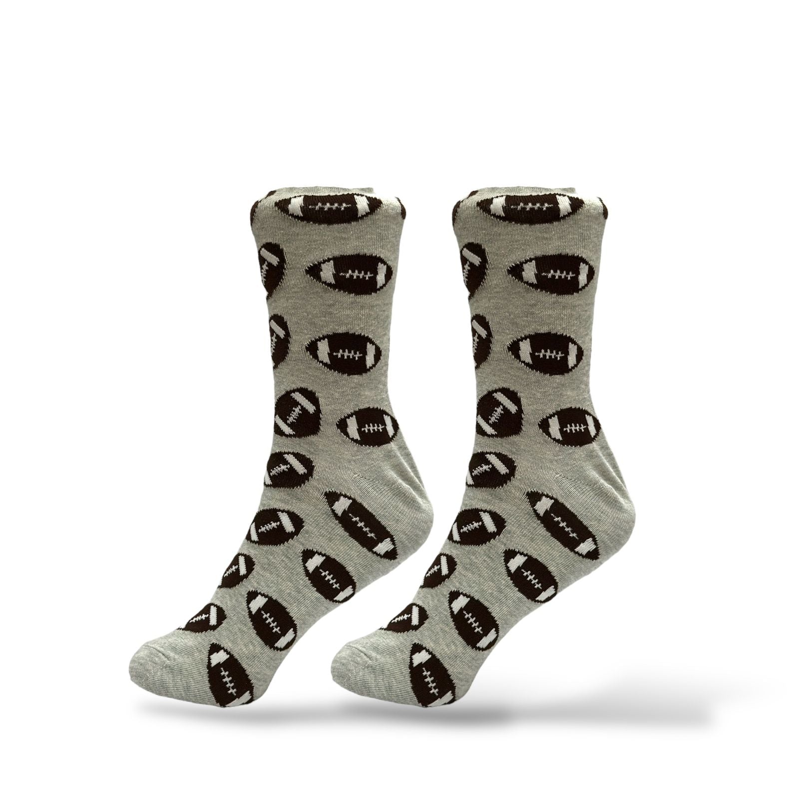 Football Print Grey Socks
