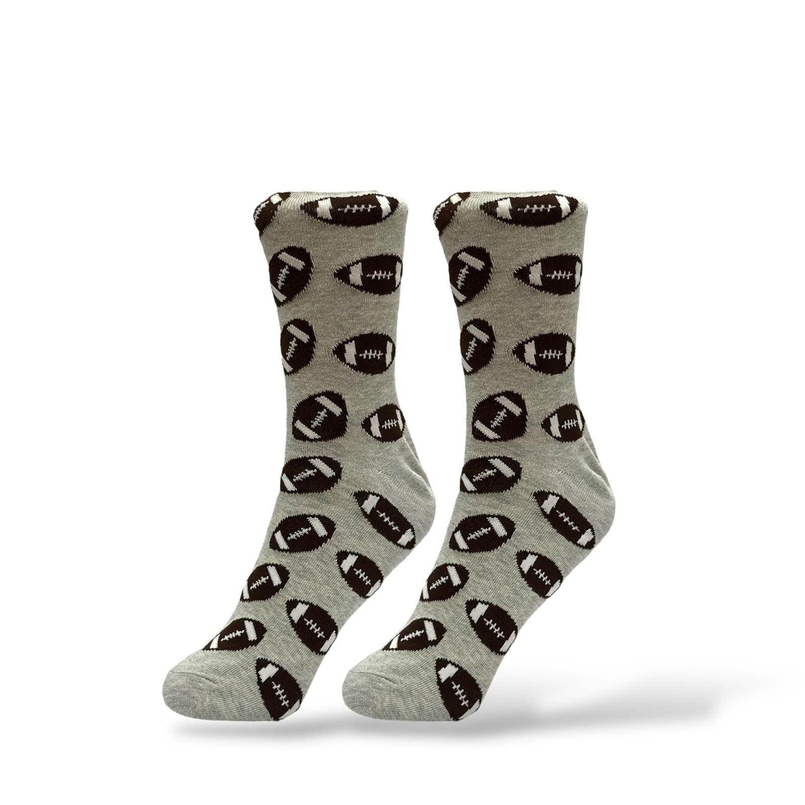 Football Print Grey Socks